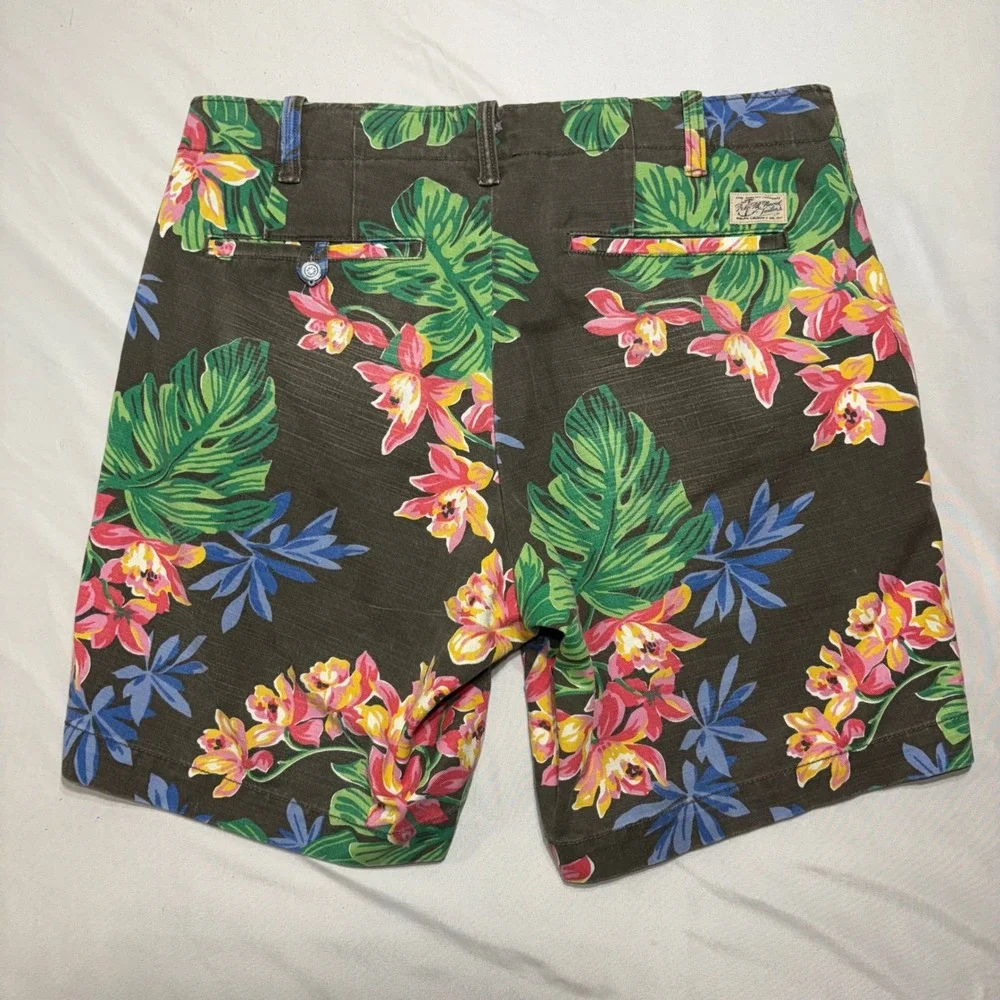 Polo Ralph Lauren Floral Shorts Mens 32 Hawaiian Tropical Palm RL Straight‎ Fit